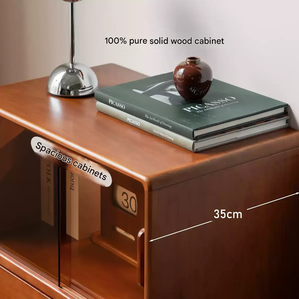 Poplar Solid Wood Antique Style Floor Side Cabinet