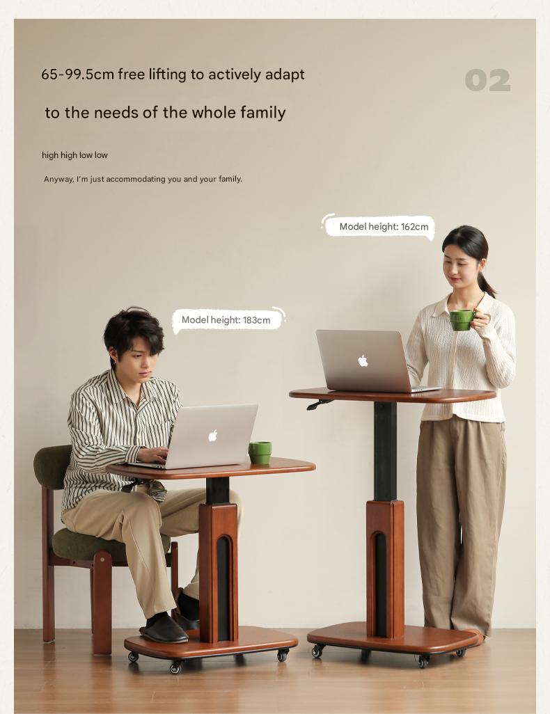 Poplar Solid Wood Mobile Ancient Style Table