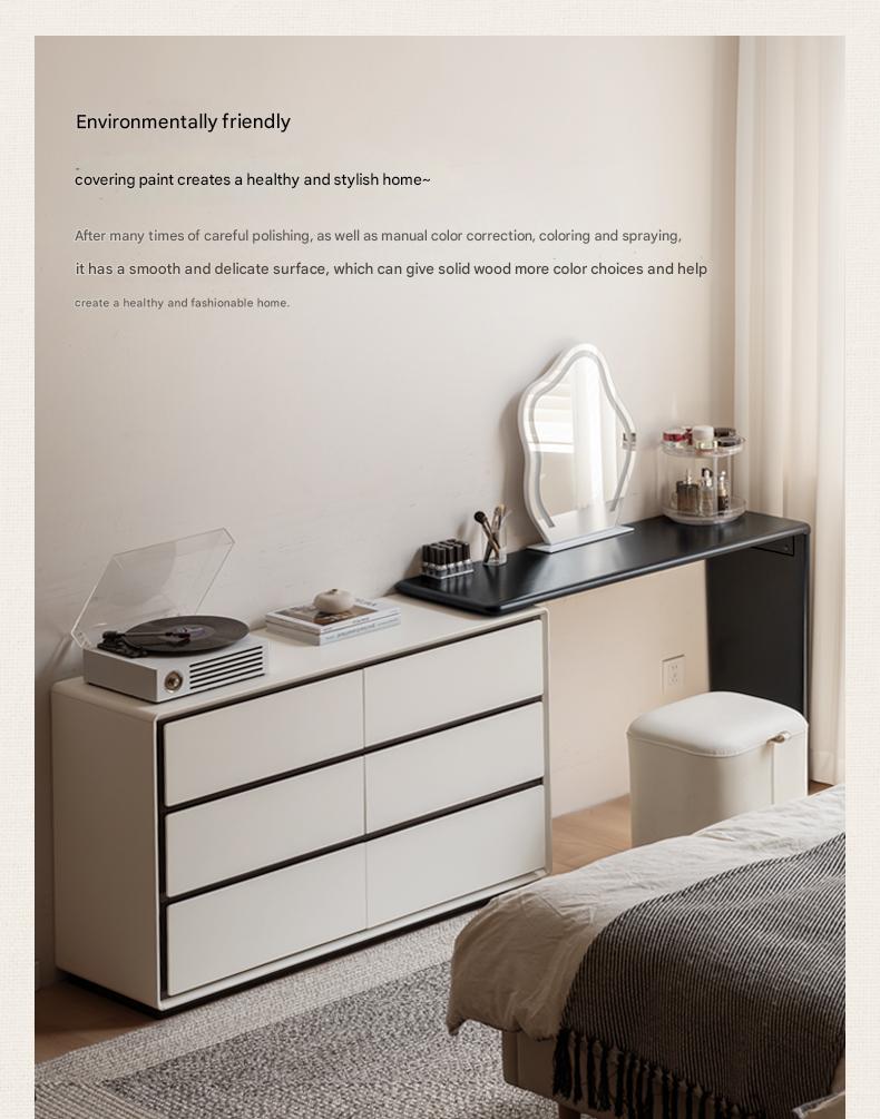 Solid Rubberwood Rotating Modern Dressing Table.