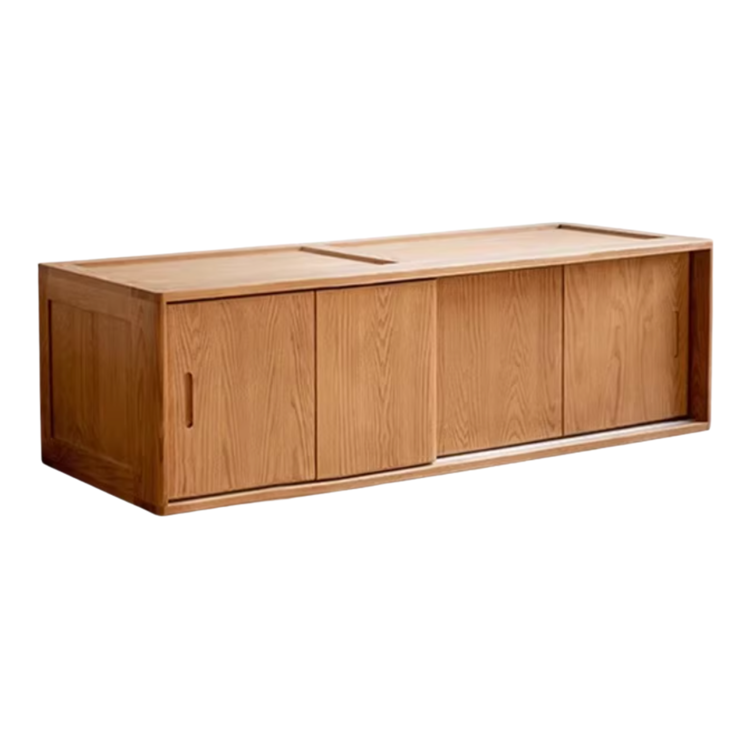 Oak, Ash Solid Wood Wardrobe With Sliding Doors.