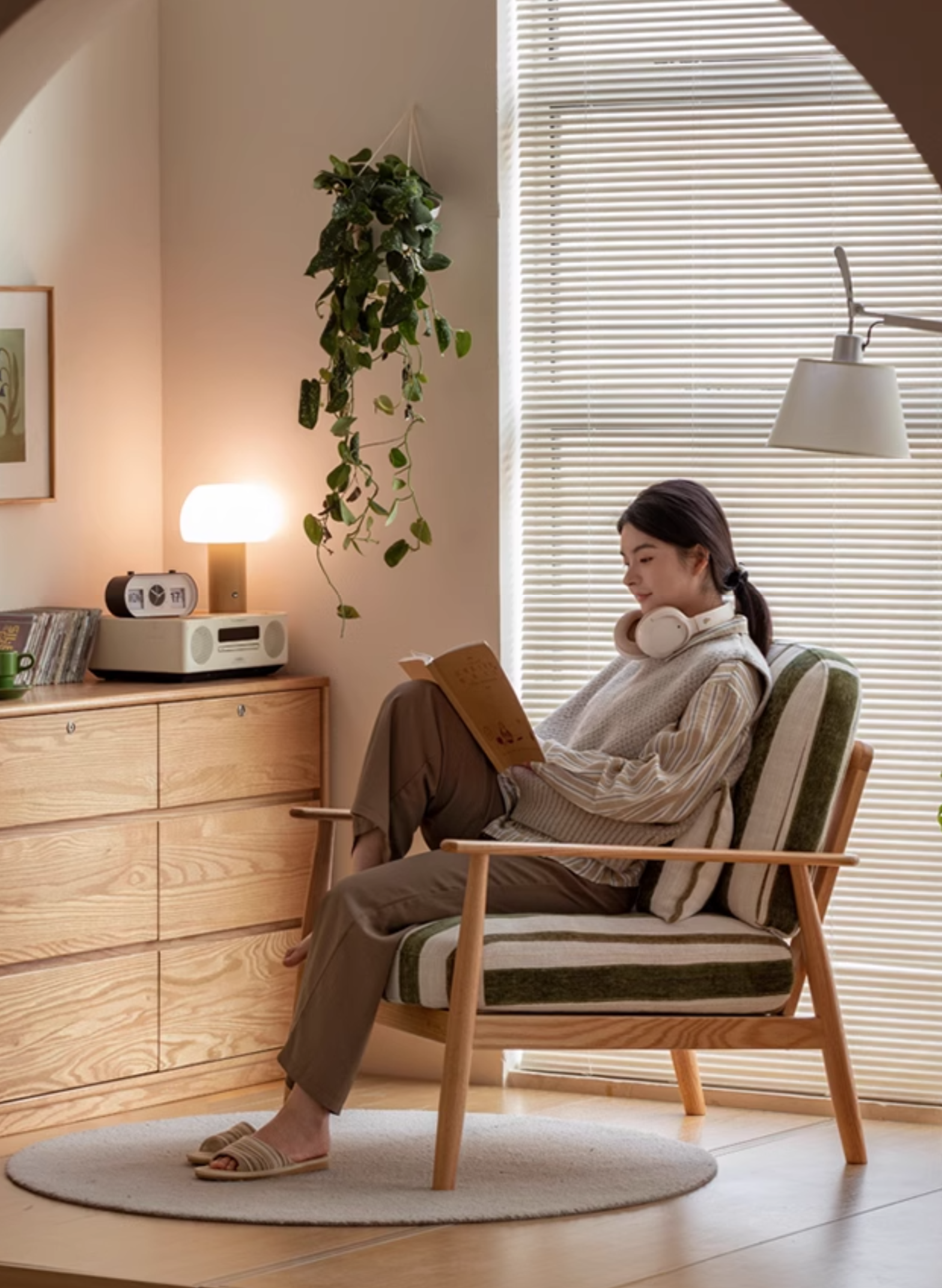 Oak Solid Wood Sofa Chair