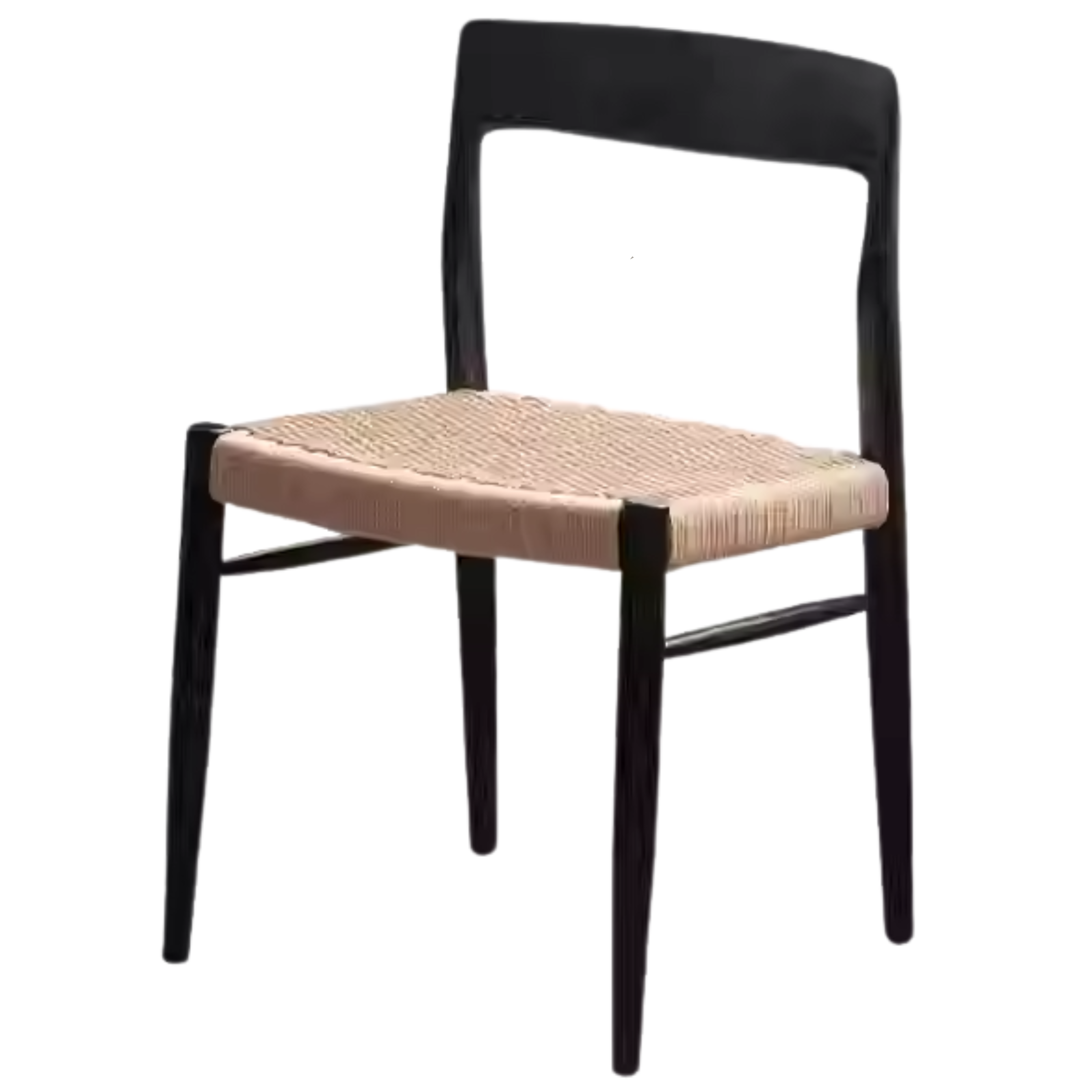 Set 4 pcs Oak Solid Wood Dining Rope Chair