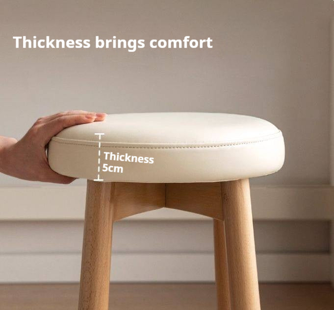 Solid Rubberwood Modern Soft Makeup Stool