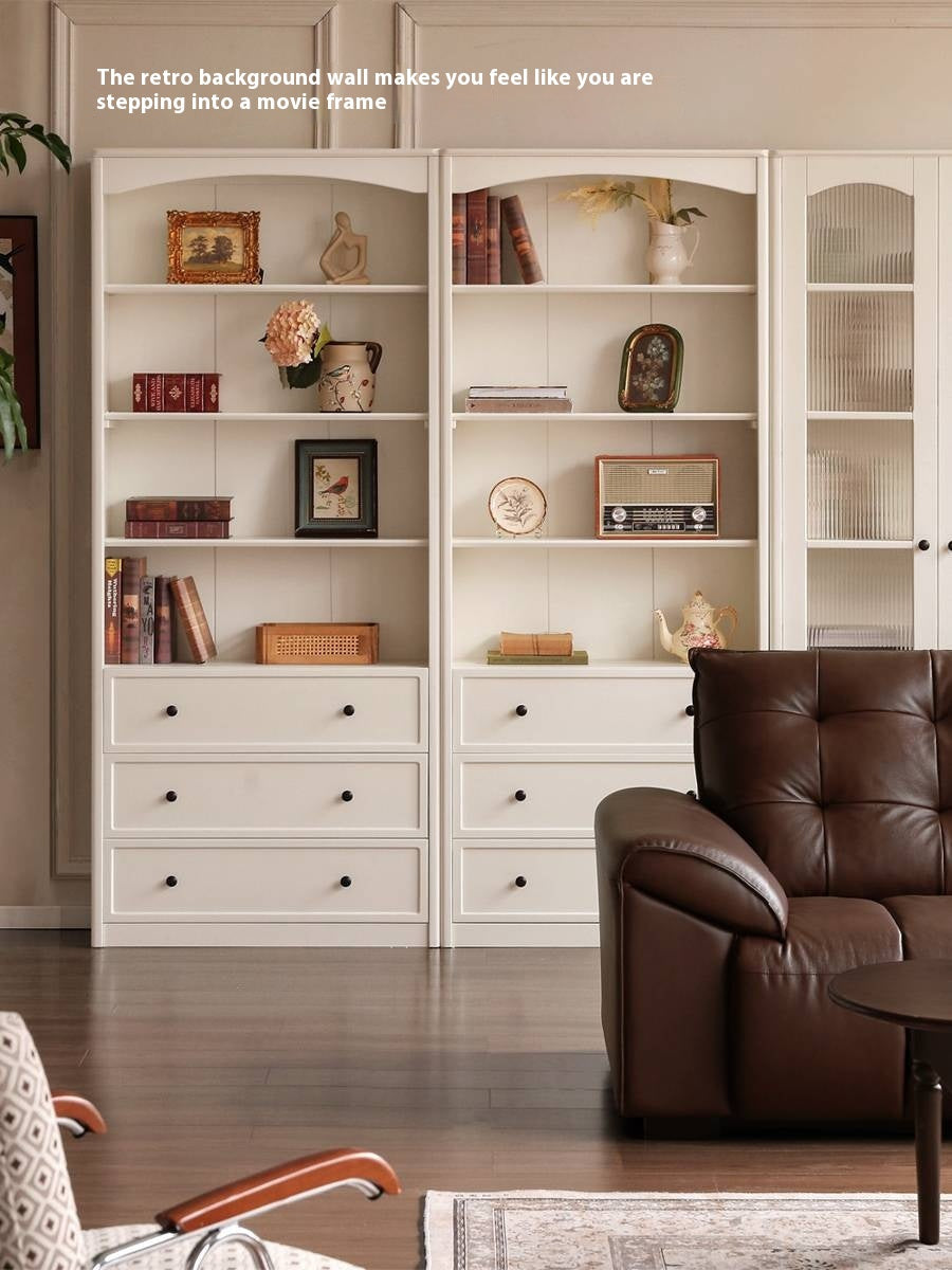 Rubberwood Solid Wood French Style Side Cabinet