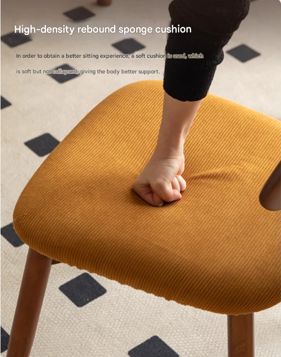 Set pcs 4 Beech, Cherry Solid Wood Medieval Style Soft Retro Dining Chair