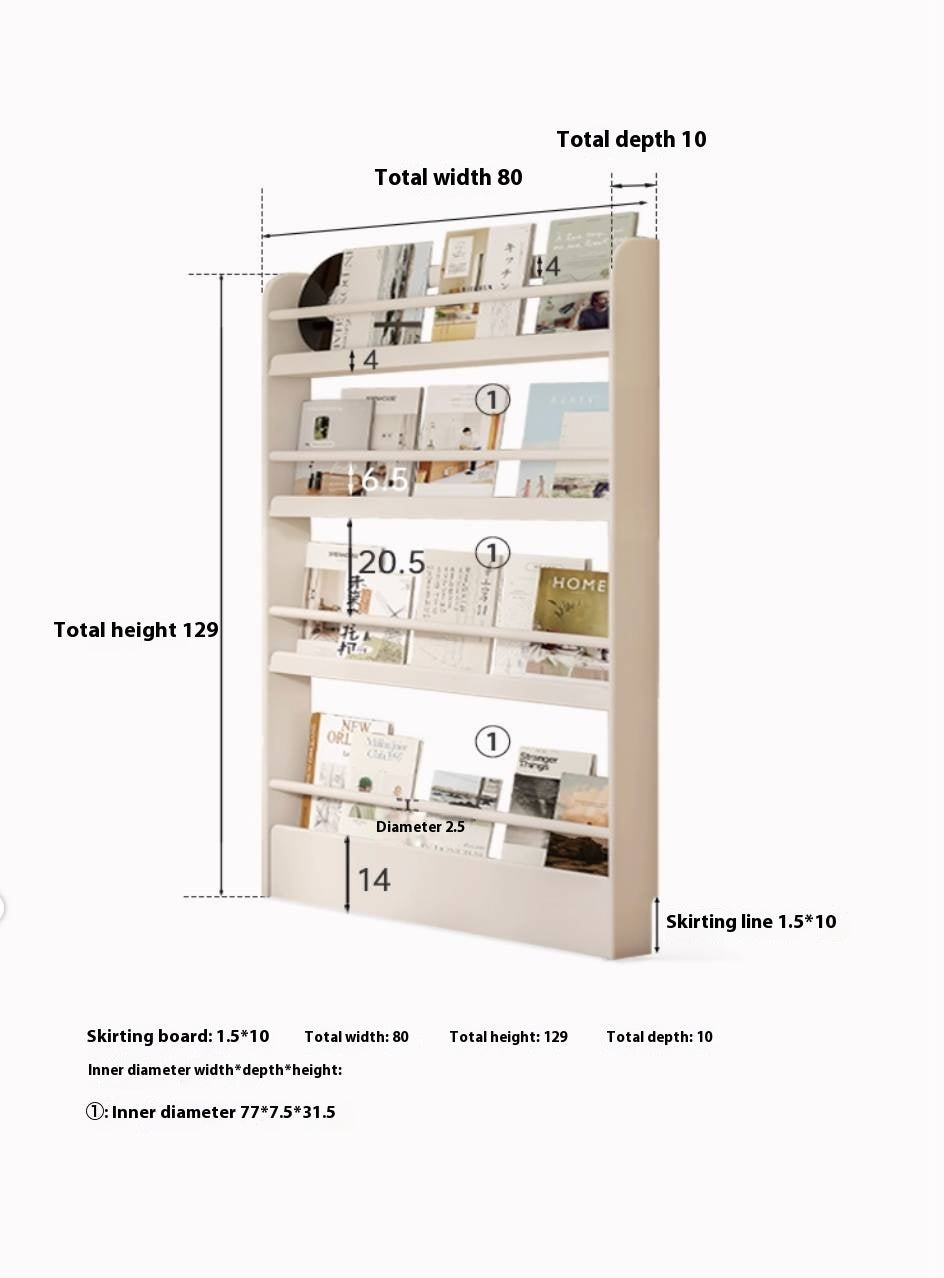 Rubberwood Solid Wood Cream Style Bookshelf