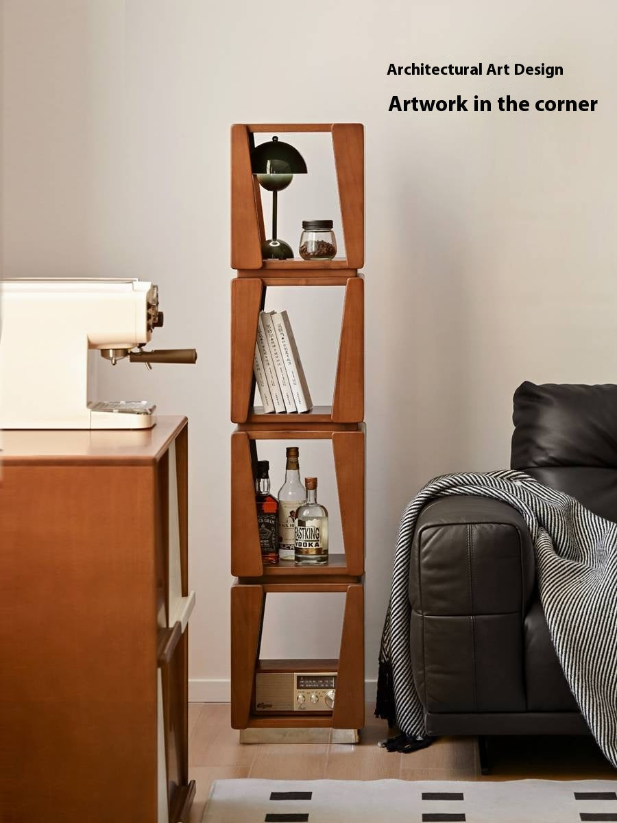 Poplar Solid Wood Bauhaus Style Floor Bookshelf