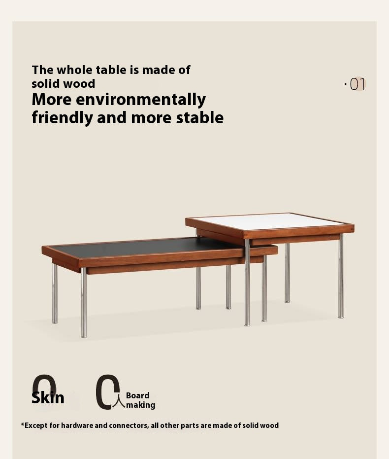 Poplar Solid Wood Ancient Square Tea Table