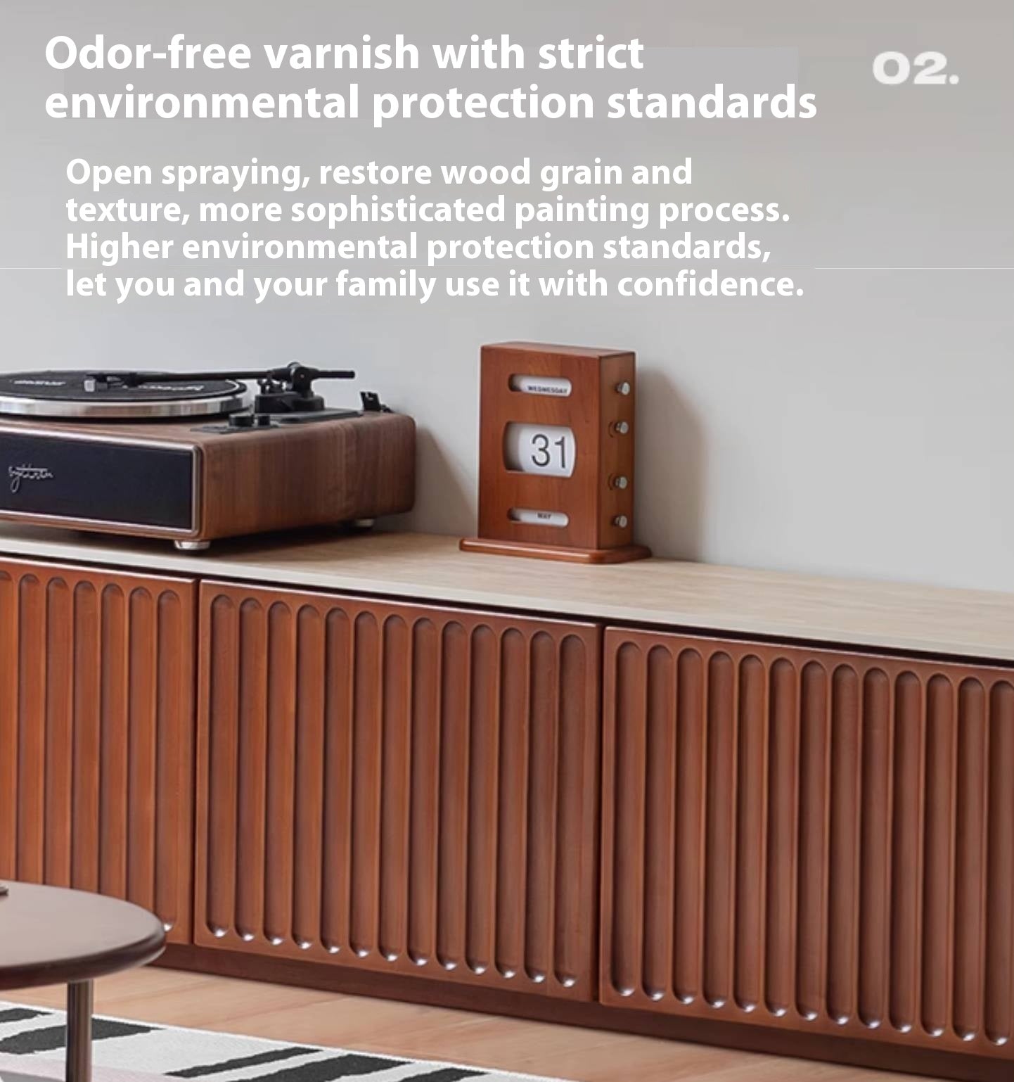 Poplar Solid Wood Antique Style TV Stand