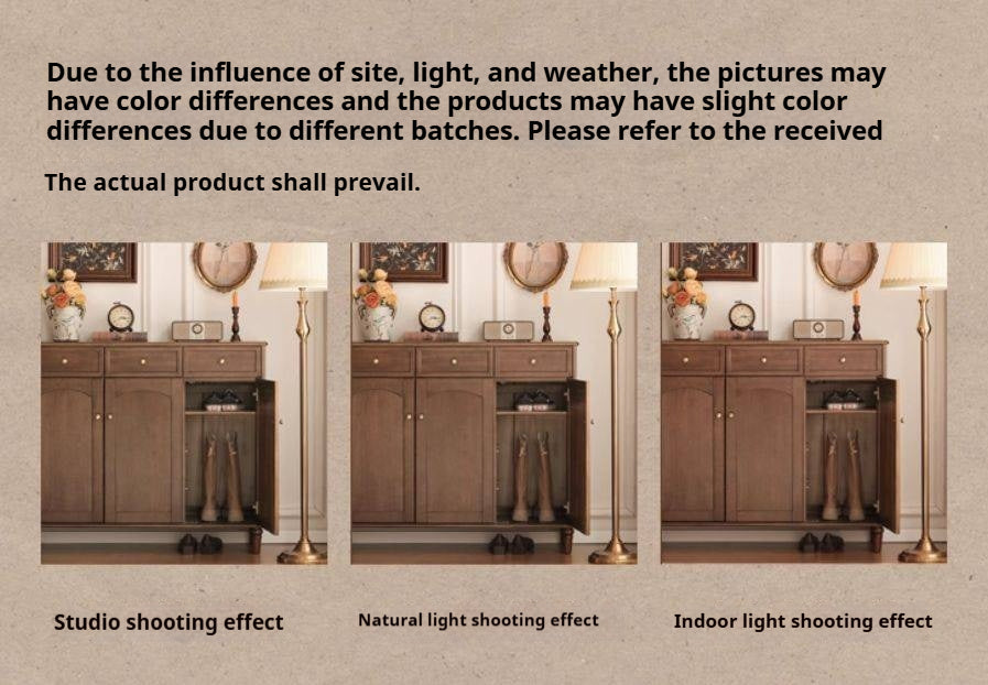 Sandalwood Solid Wood American Retro Storage Shoe Cabinet