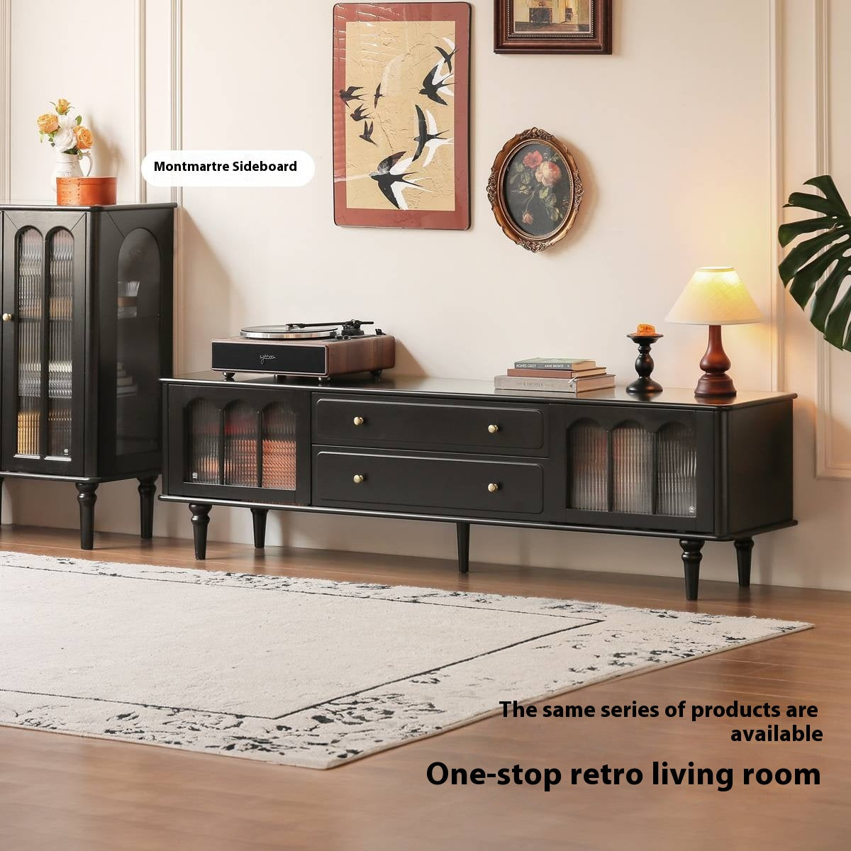 Solid RubberWood French Retro TV Stand