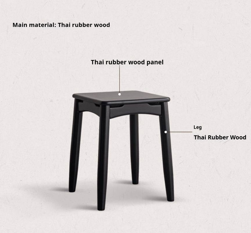 Solid Rubberwood Square Stools