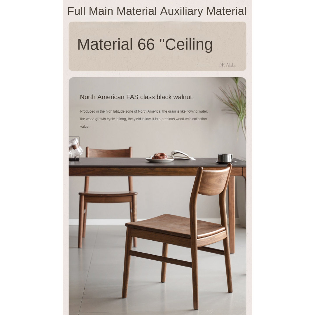 Set pcs 4 Black Walnut, Ash, Oak, Beech, Sandalwood, White Oak Solid Wood Dining Chair