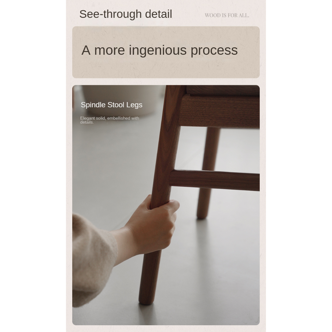 Set pcs 4 Black Walnut, Ash, Oak, Beech, Sandalwood, White Oak Solid Wood Dining Chair