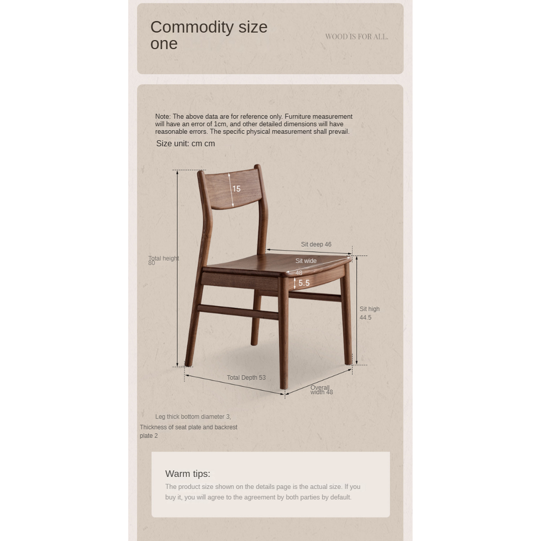 Set pcs 4 Black Walnut, Ash, Oak, Beech, Sandalwood, White Oak Solid Wood Dining Chair