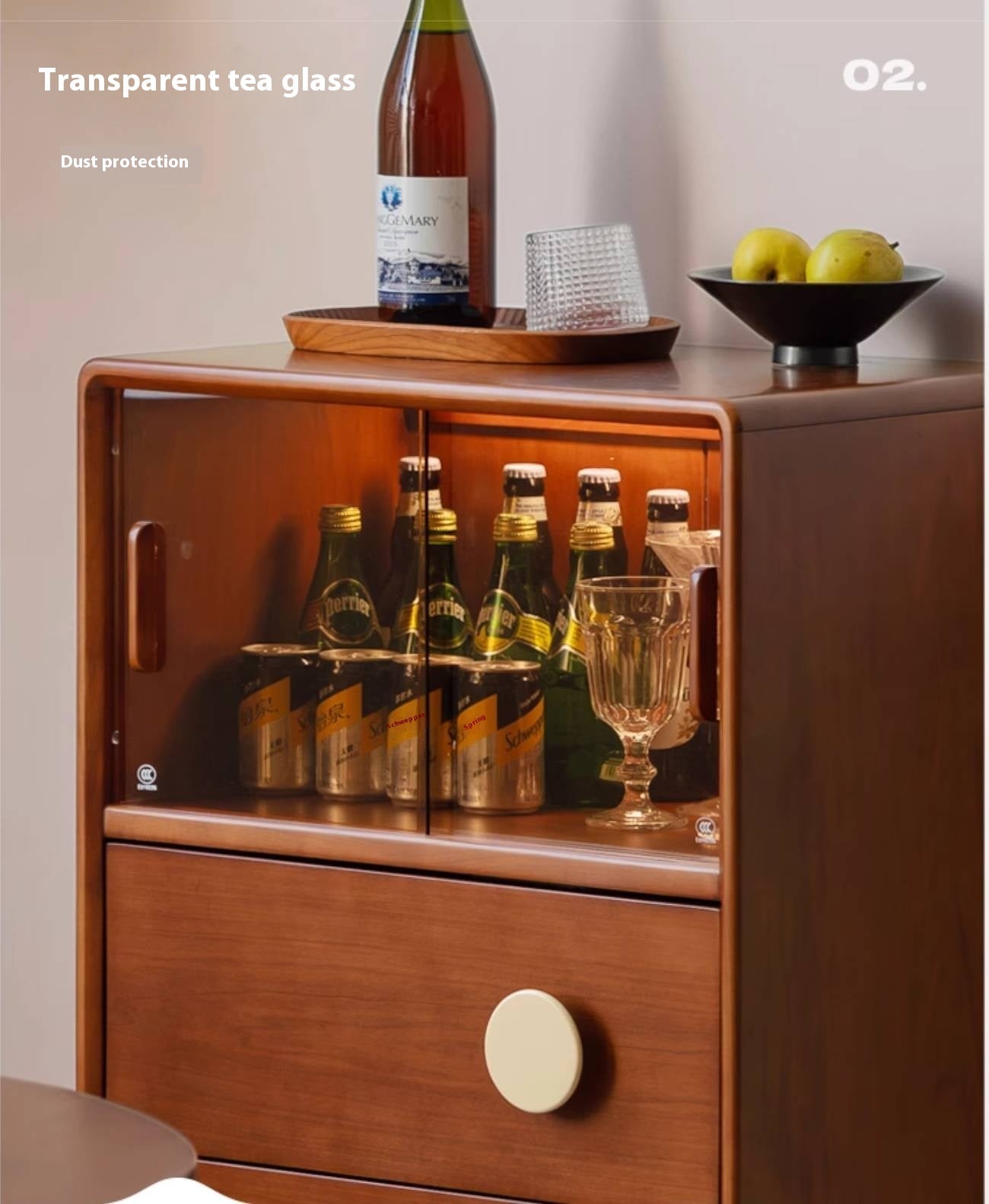 Poplar Solid Wood Middle Ages Side Cabinet