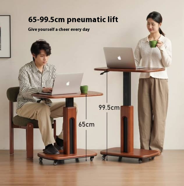 Poplar Solid Wood Lifting Medieval Style Side Table