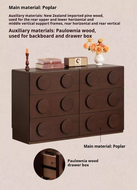 Poplar Solid Wood French Retro Style Bucket Cabinet