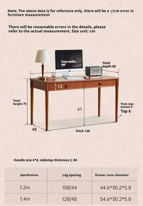 Pine Solid Wood Desk With Ancient Style