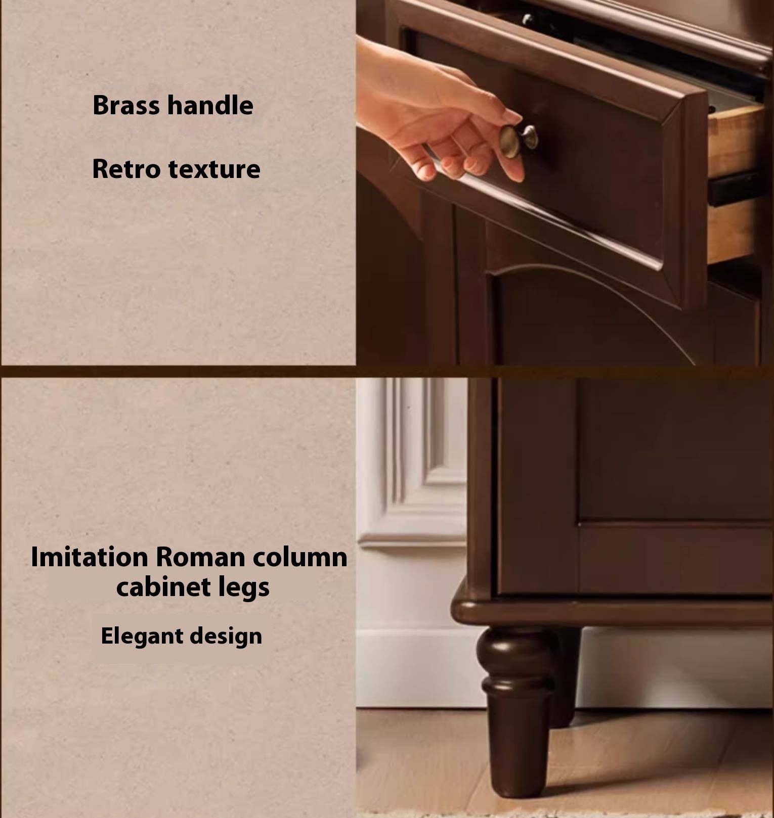 Poplar Solid Wood American Retro Shoe Cabinet