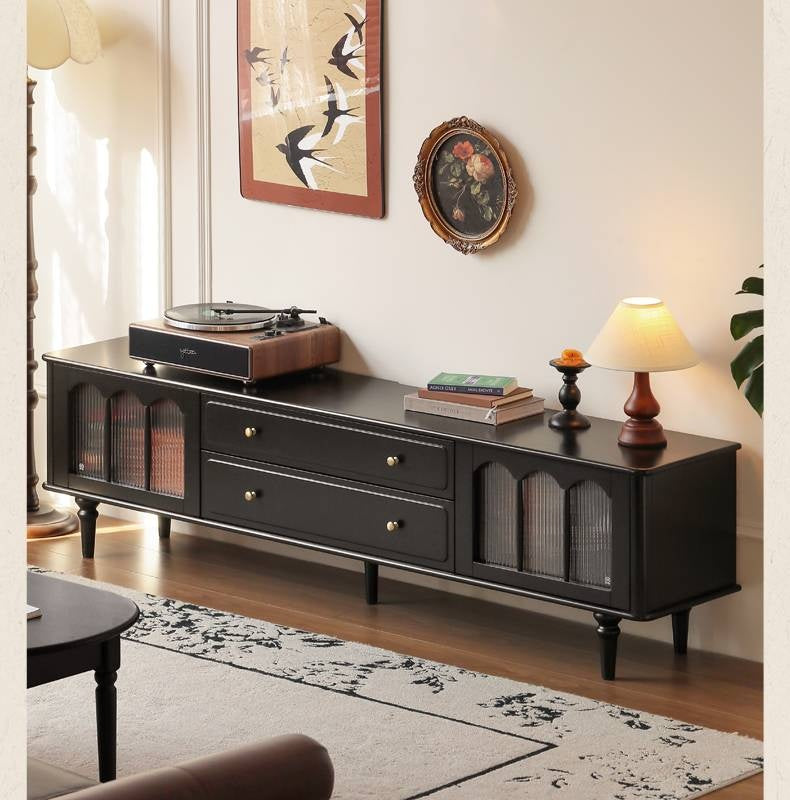 Solid RubberWood French Retro TV Stand