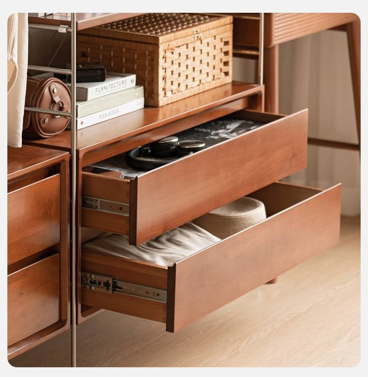 Poplar Solid Wood Retro Shelf Bookshelf