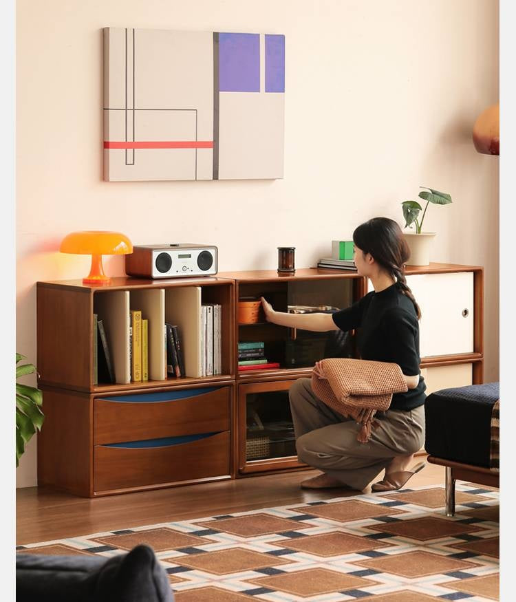 Poplar Solid Wood Ancient Style TV Stand Combination.