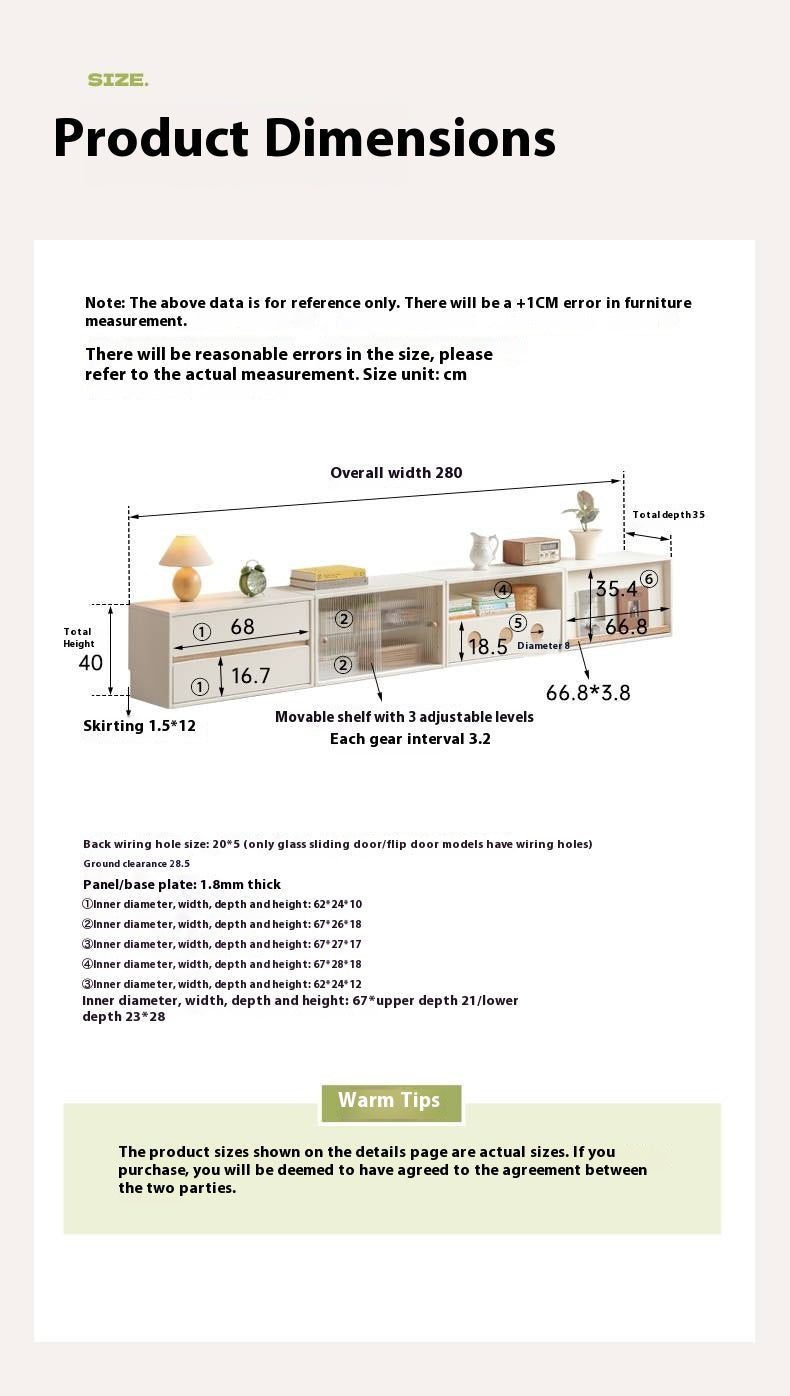 Rubber, Oak Solid wood Module Combination TV Stand.