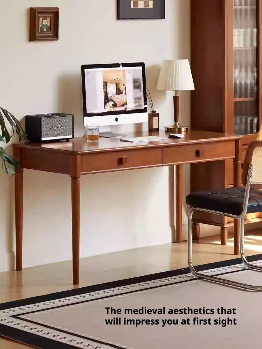 Tulip Tree Solid Wood Medieval Style Desk