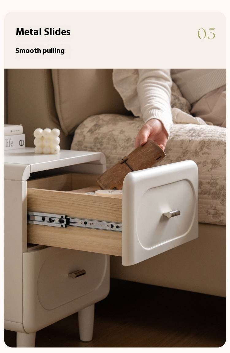 Poplar Solid Wood French Cream Style Nightstand