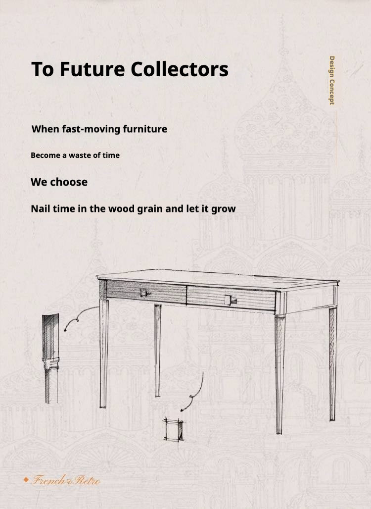 Tulip Tree Solid Wood Medieval Style Desk