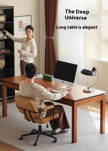 Poplar Solid Wood Antique Style Rectangular with Pull-out Workbench Office Desk