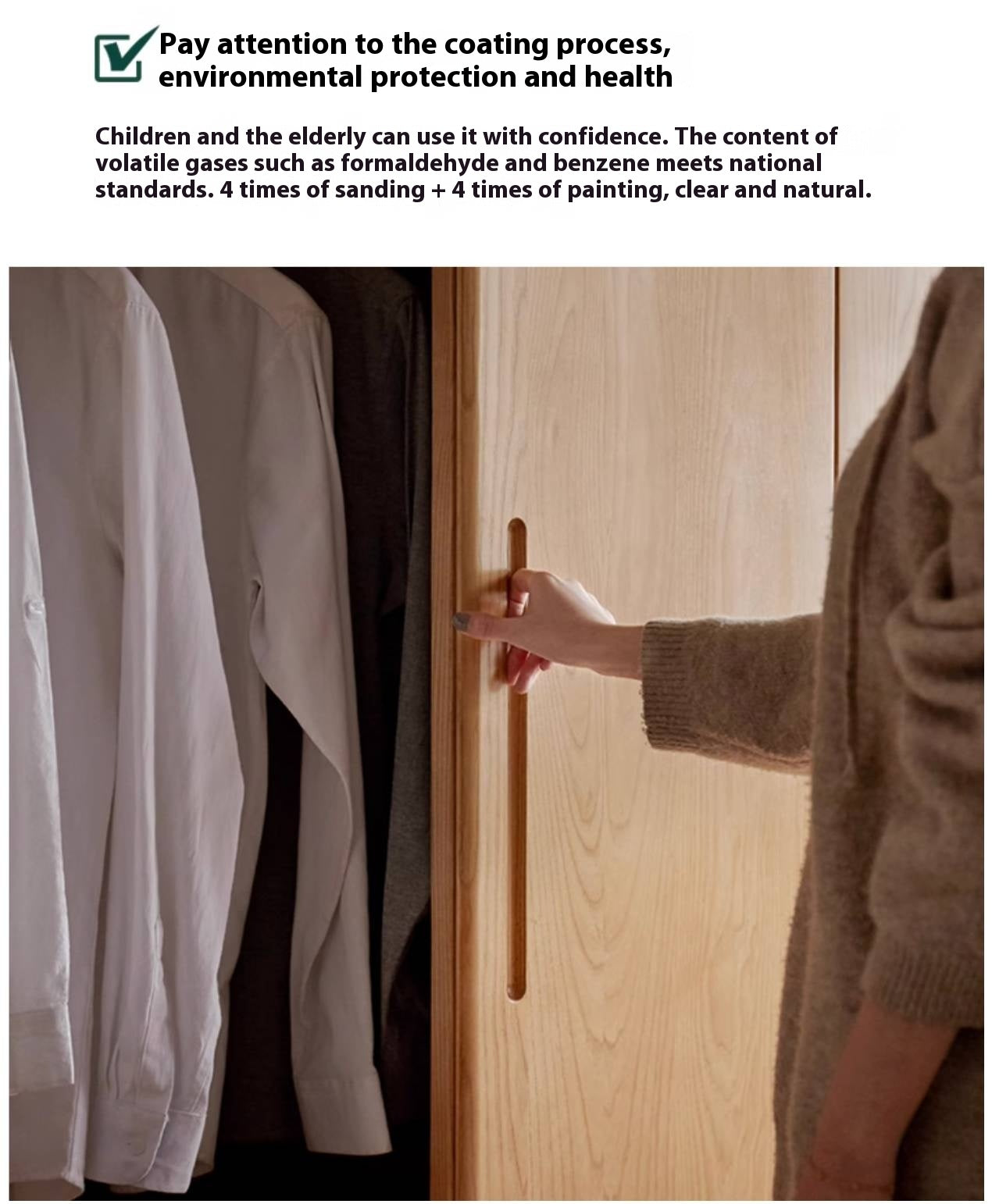 Oak, Ash Solid Wood Wardrobe With Sliding Doors.