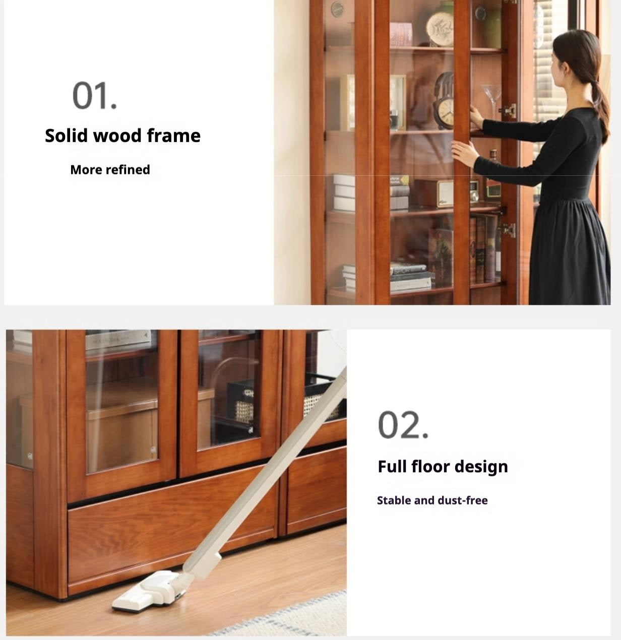 Poplar Solid Wood Antique Medieval Style Bookshelf