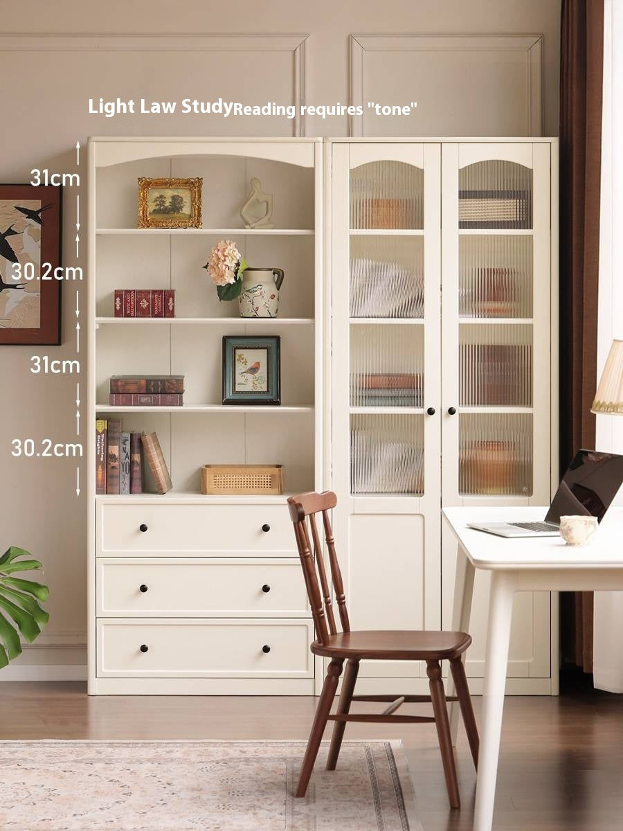 Rubberwood Solid Wood French Style Side Cabinet