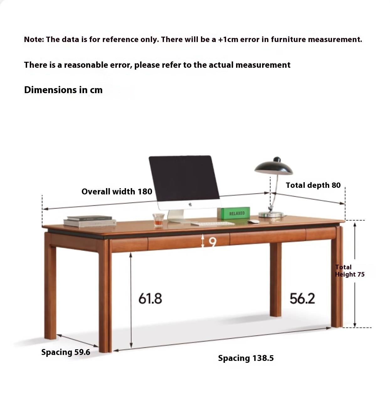 Poplar Solid Wood Antique Style Office Desk
