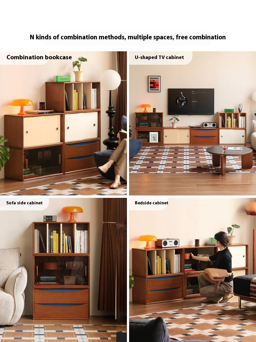 Poplar Solid Wood Ancient Style TV Stand Combination.