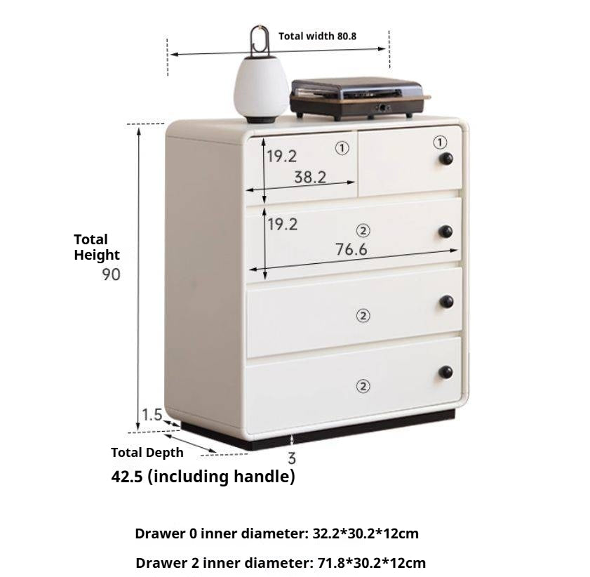 Solid Rubberwood Modern Drawer Chest