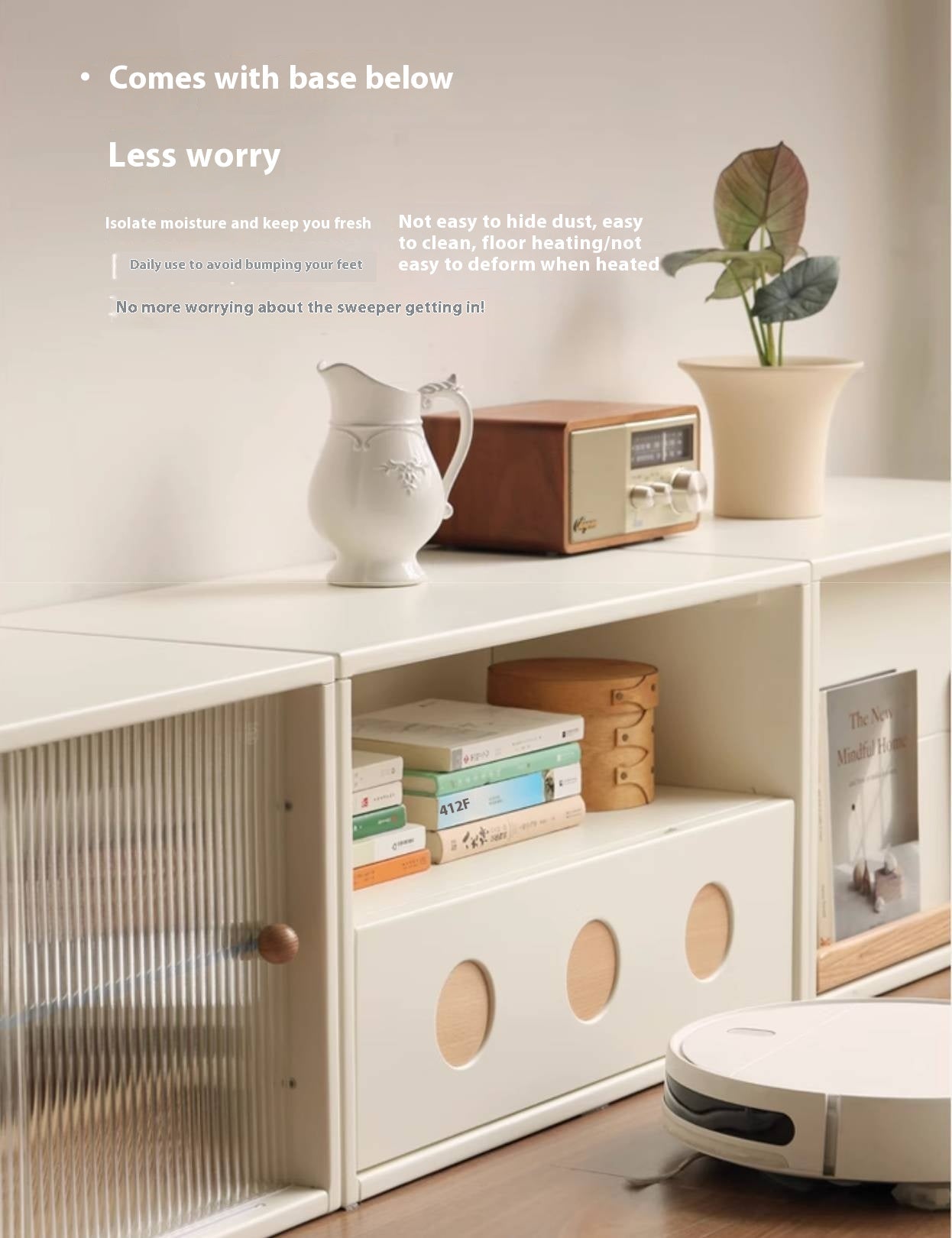 Rubber, Oak Solid wood Module Combination TV Stand.