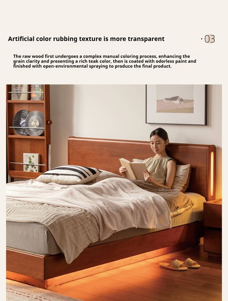 Poplar Wood Solid Wood Antique Style Box Bed