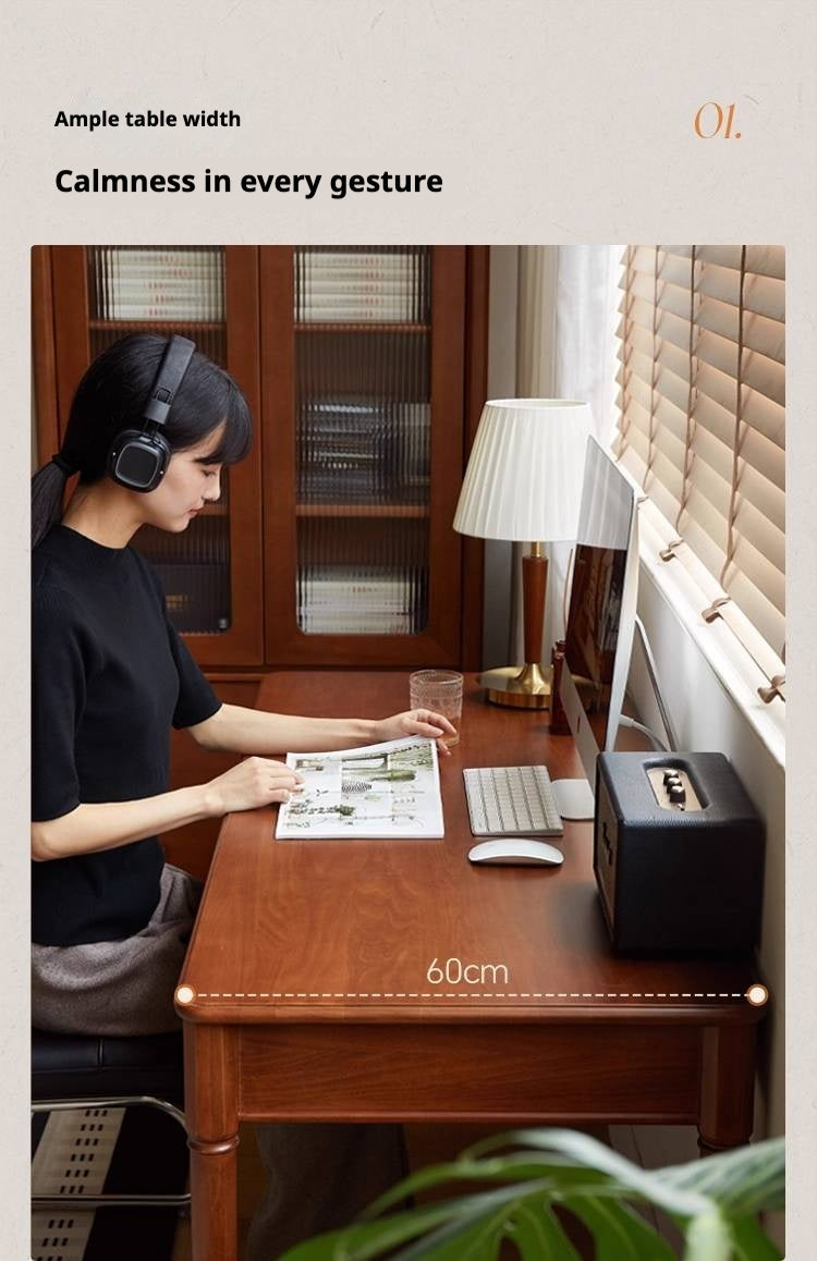 Tulip Tree Solid Wood Medieval Style Desk