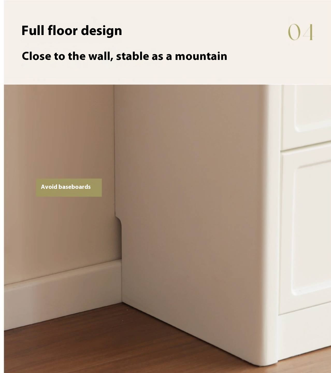 Rubberwood Solid Wood French Style Side Cabinet