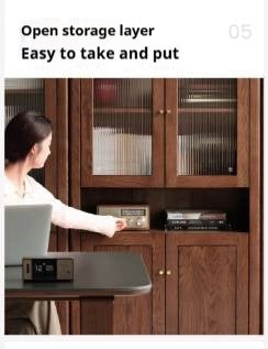 Solid Rubberwood, Oak Solid Wood Modern Bookcase