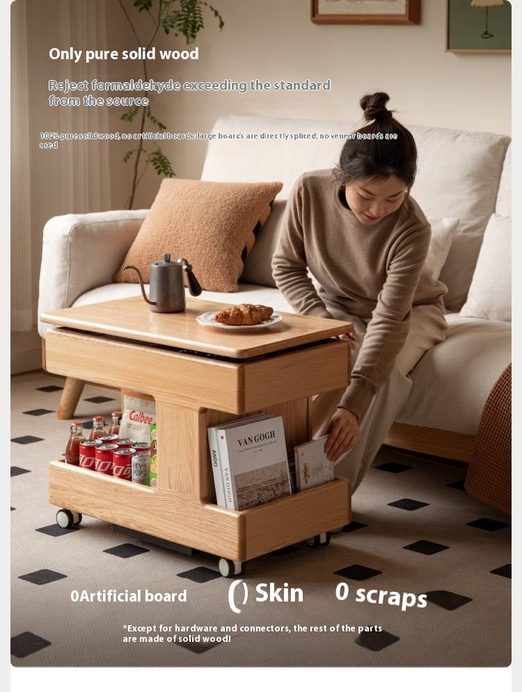 Oak, Ash, Cherry, Black Walnut Solid Wood Rotating Side Table