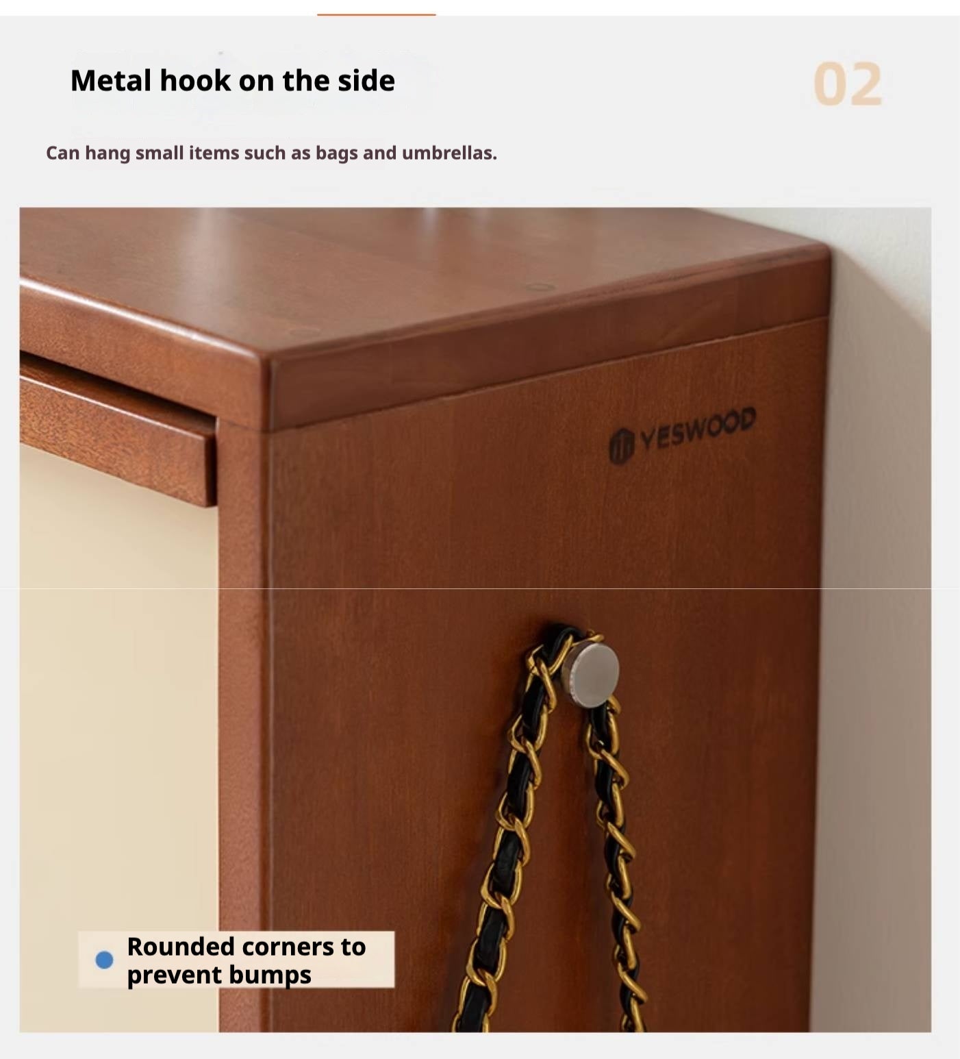 Poplar Solid Wood Middle Ages Style Shoe Cabinet