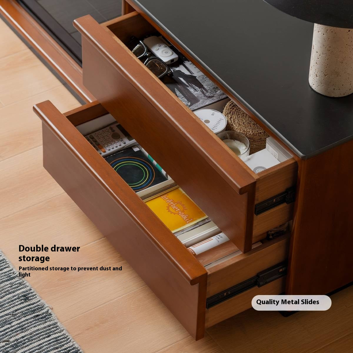 Poplar Solid Wood Medieval Style TV Stand