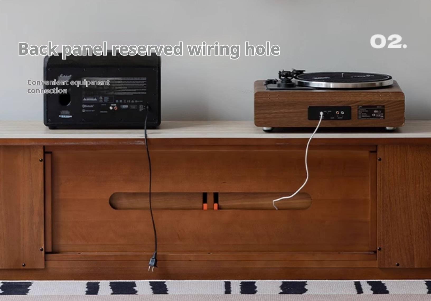 Poplar Solid Wood Antique Style TV Stand