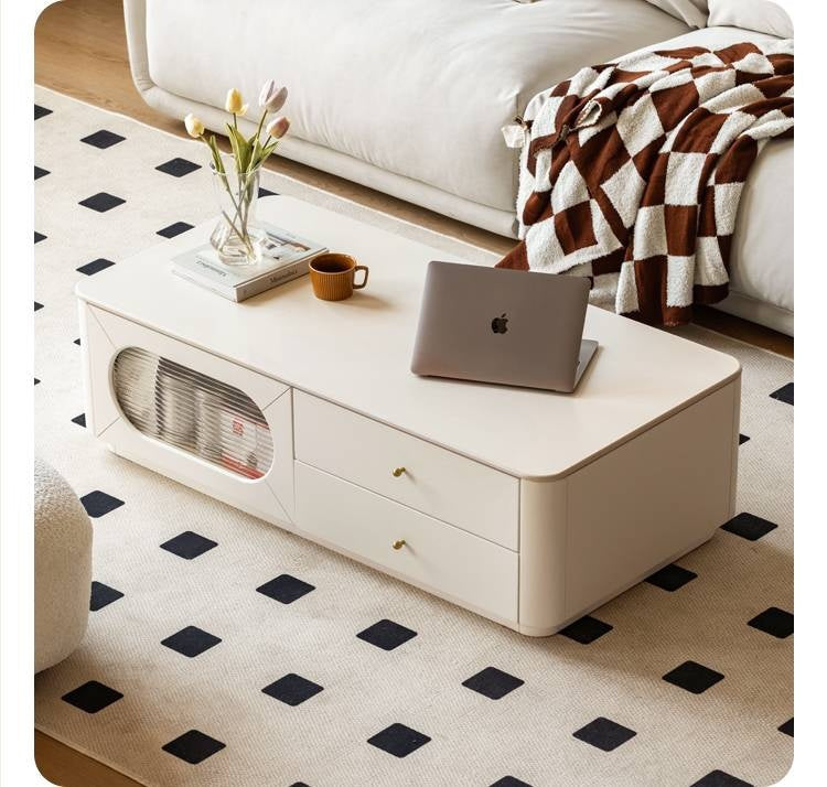 Solid Rubberwood Rock Board Coffee Table