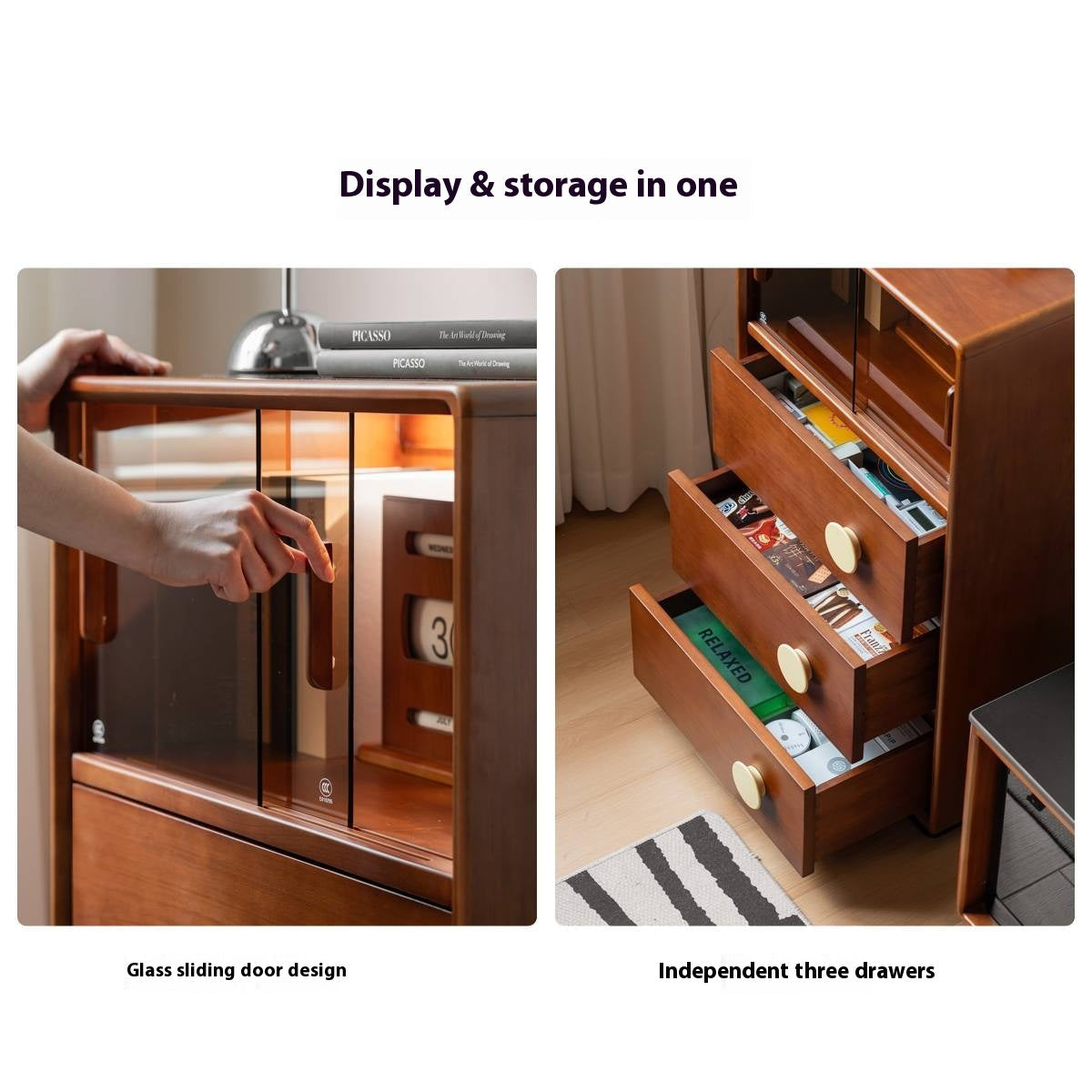 Poplar Solid Wood Middle Ages Side Cabinet