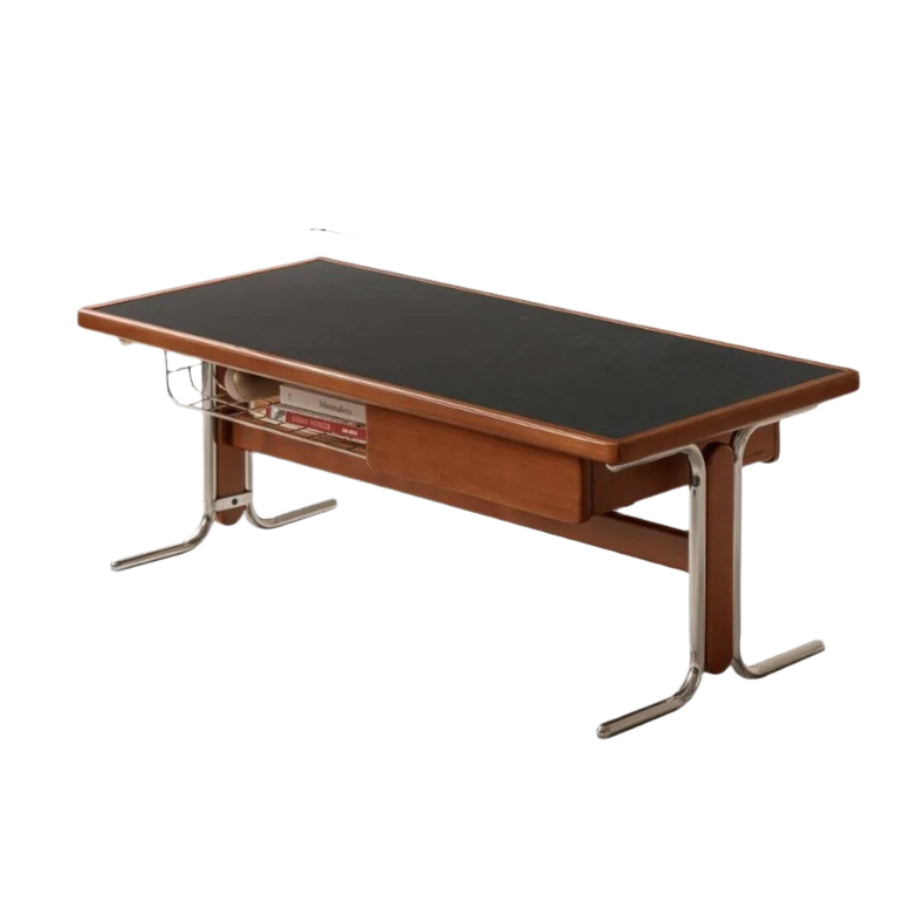 Poplar Solid Wood Middle Ages Rock Plate Coffee Table